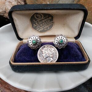 Old Pawn Sterling & Turquoise Earrings